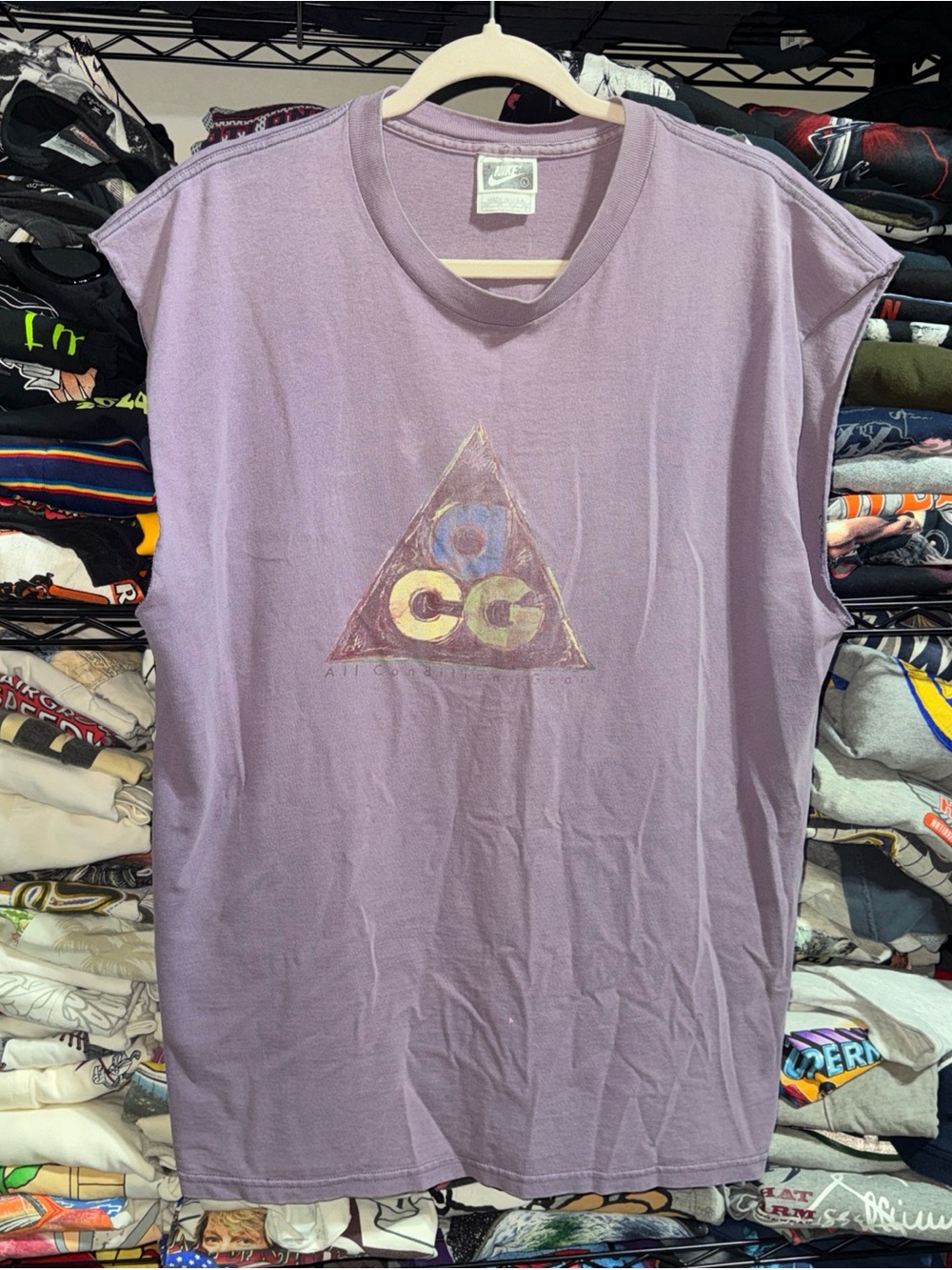 Vintage 90s Nike ACG Purple Sleeveless Shirt Size Large